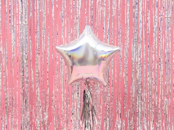 STAR folieballon, 48 cm, holo, 1 stk.