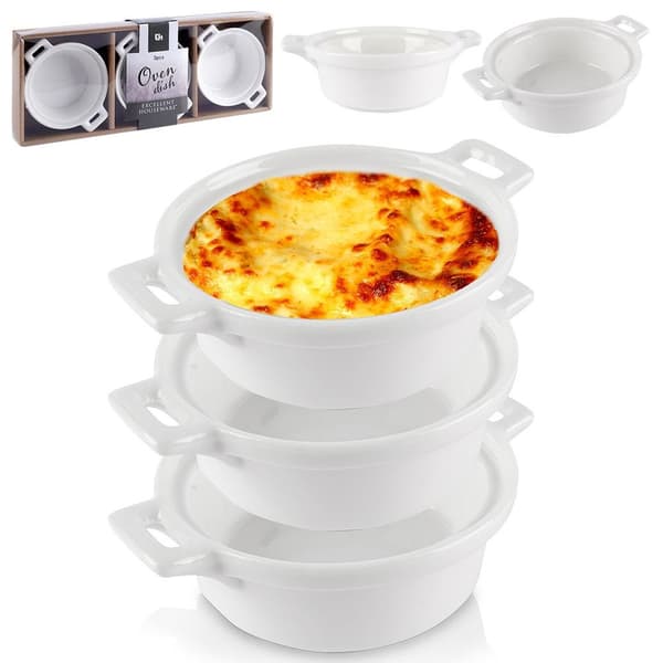 Porcelænsbageskåle hvid 130 ml 3 stk.