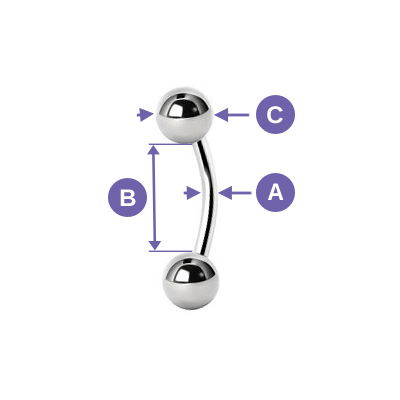 Titanium Banan Ørering - Sølv - TB-002 1.6/8/3