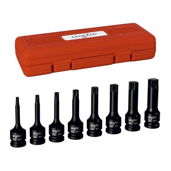 MJW 1/2" SPLINE iskuhylsysarja, pitkä