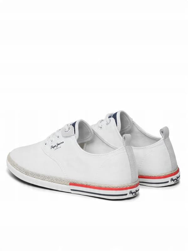 Pepe jeans hvide herresko med snøre og logo 41 AWE