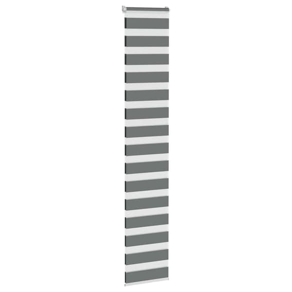 vidaXL Zebra rullegardin, mørkegrå, stofbredde 45,9 cm, polyester