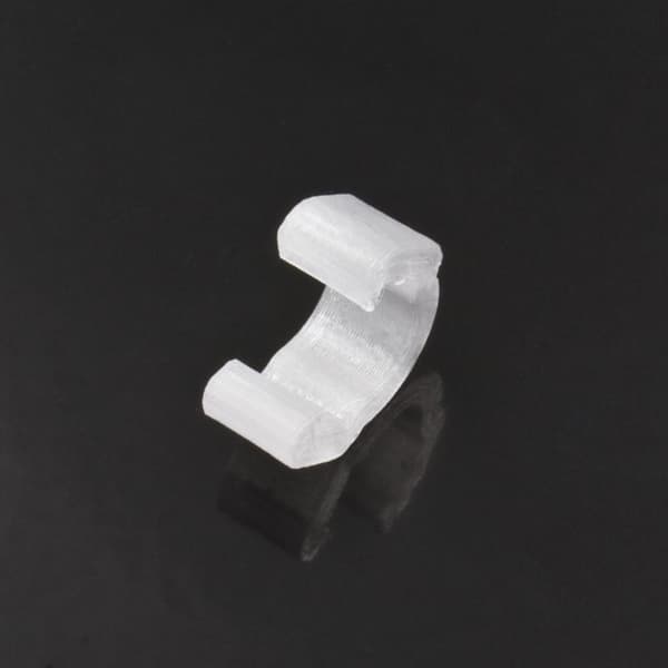 Grommet, klips til montering af bremsehus/slange på stellet, 3D, transparent, 5 stk.