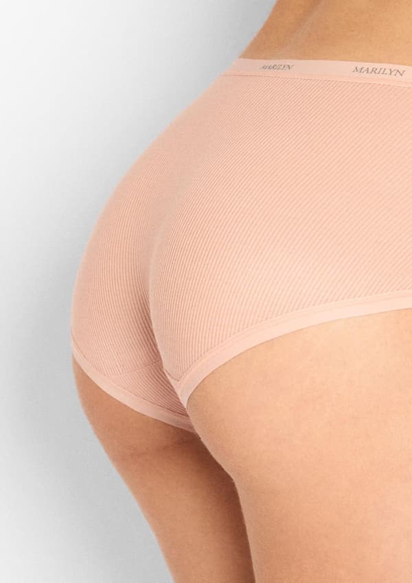 Beige termoaktiva bikinitrosor av ribbat material Poupee Marilyn S