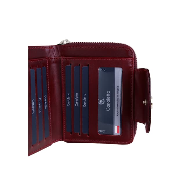 Canaletto damplånbok - elegans med RFID-skydd i vinröd version