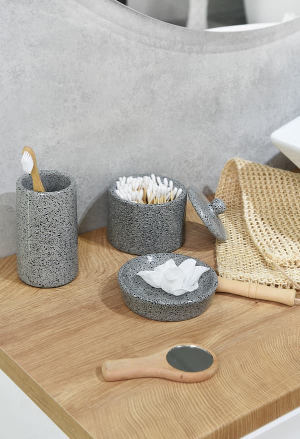 Q-BATH PREMIUM DECOR 1556 saippuakuppi, terrazzo-harmaa