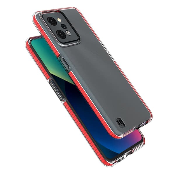 Spring Cover til Realme C31 med silikone og ramme, sort