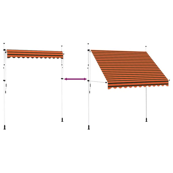 vidaXL Manuell utdragbar markis 250 cm orangebrun