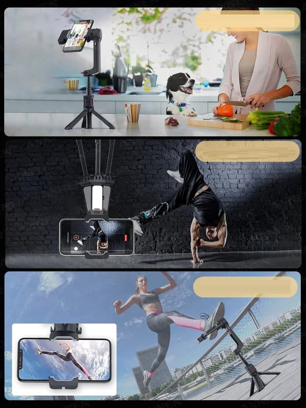 2-akset gimbal-stabilisator med udfyldningslys A10-stativ