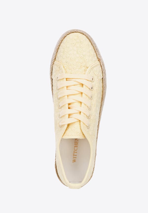 Wittchen Damesneakers med stråsåler, gule, syntetisk materiale