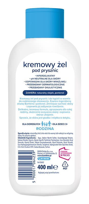 BAMBINO Familj kremgelé till dusch hyperkänslig 400 ml