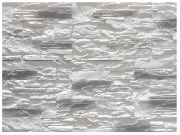 Dekorativ gipsväggplatta 37×9,2 cm 0,4 m² Vit och grå, stenimitation