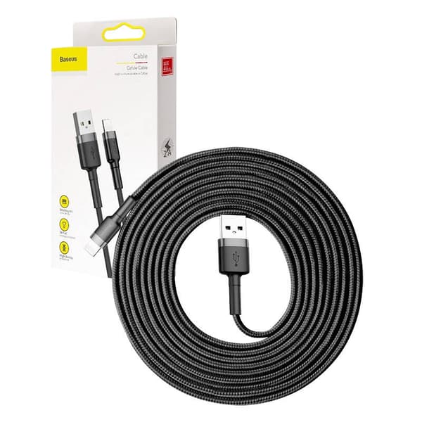 Baseus Cafule 2A Lightning USB-kabel 3m (grå-sort)