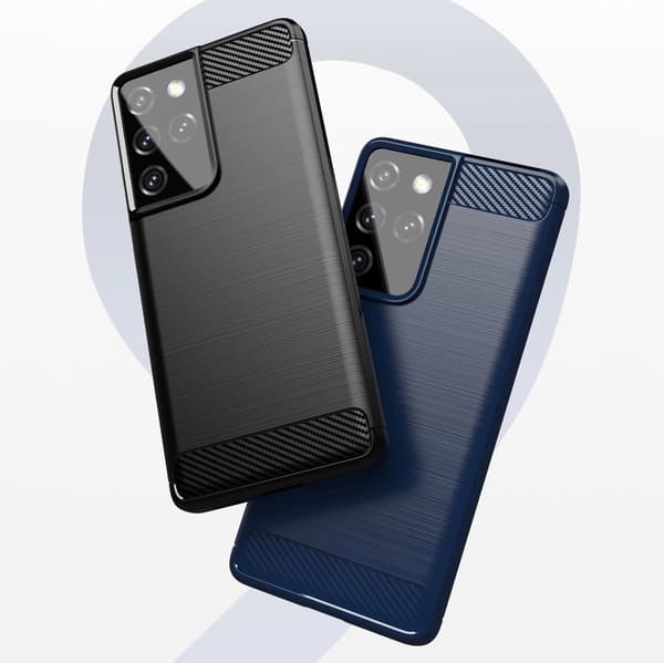 Carbon Case fleksibelt cover til Samsung Galaxy S21 Ultra 5G blå