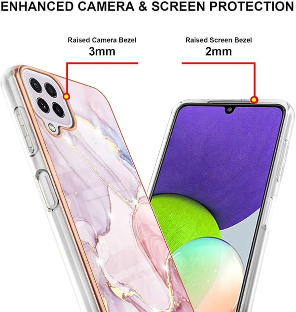 PINKET MARMORETUIL TIL SAMSUNG GALAXY A22