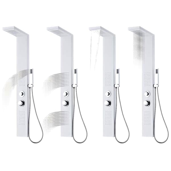 vidaXL Duschpanel Matt Vit Aluminium