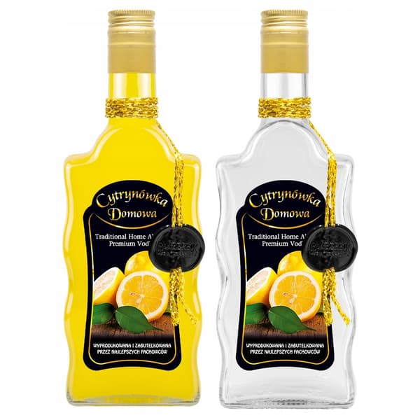 Pullo, jossa on aaltokuvio, 500 ml. Kotitekoinen sitruunavihannes.