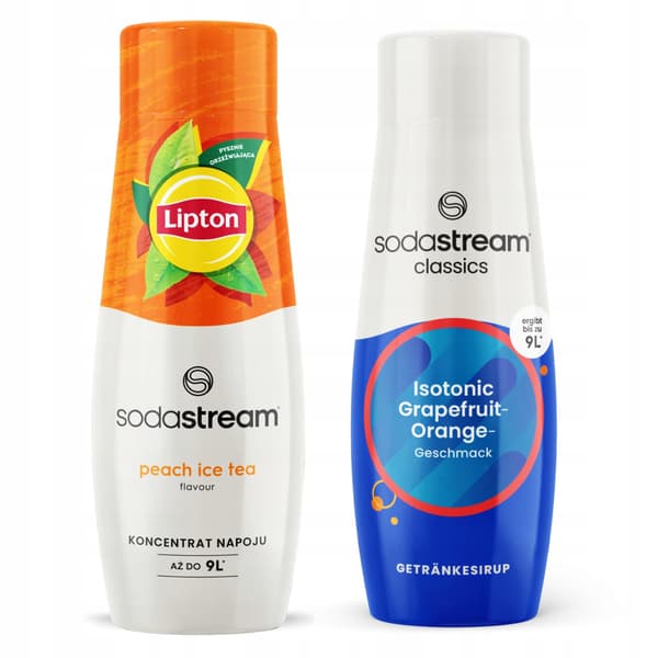 x Sodastream-sirap Lipton iste Persika + isoton Grapefrukt Apelsin