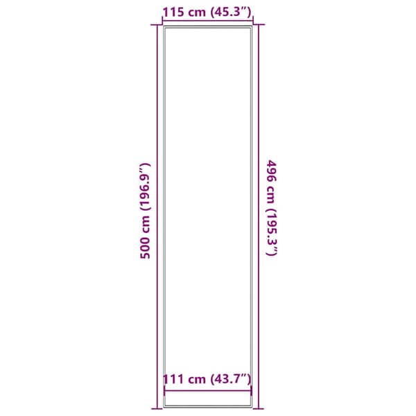vidaXL Ovimatto harmaa 115x500 cm