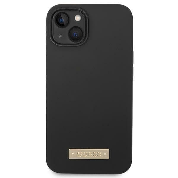 Guess GUHMP14MSBPLK iPhone 14 Plus/15 Plus 6,7" sort/sort hårdt cover silikone logoplade MagSafe
