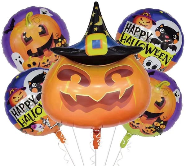 Græskar Halloween fest ballonsæt buket 5 stk.