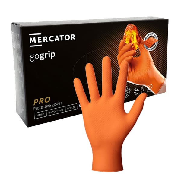 Mercator Gogrip XL orange nitrilhandskar 50 st