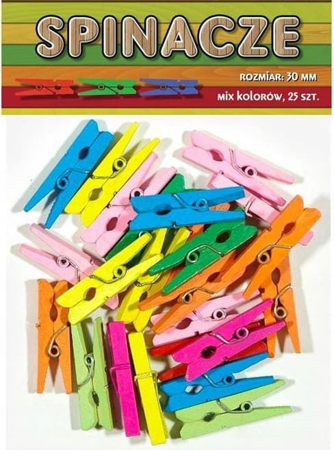 Träklämmor värikkäät 25 kpl 3 cm
