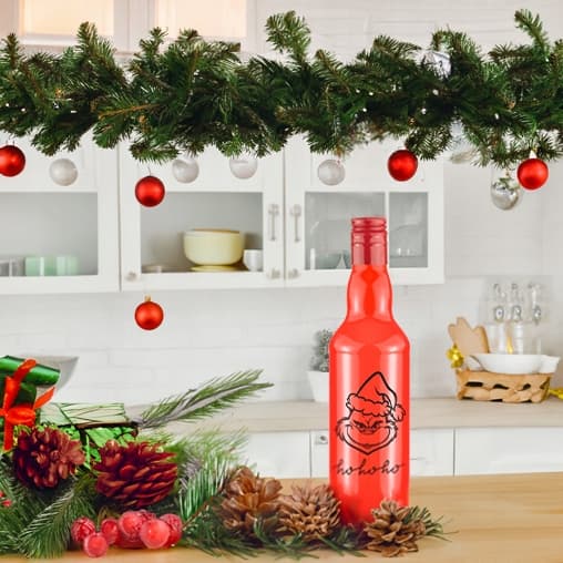 10x MONOPOL Glasflaskor Julklapp 500ml MED TRYCK för LIKÖRER