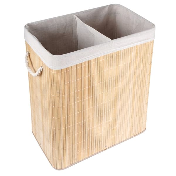 Bambu tvättkorg beige 90 liter