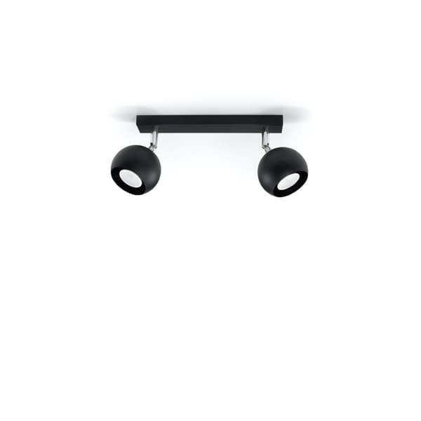 Loftlampe Oculare 2 GU10 Sort Sollux SL.0444
