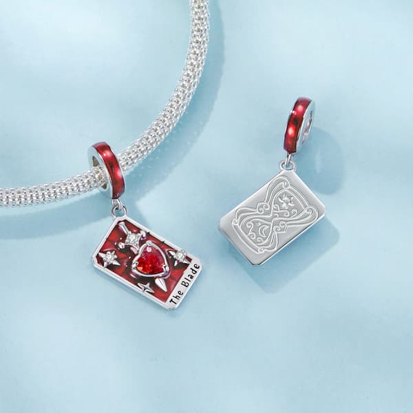 BLADE Tarotkort Charm 925 Sølv Armbånd Vedhæng