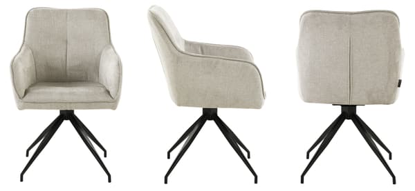 ASTER polstret drejestol, lys beige stof