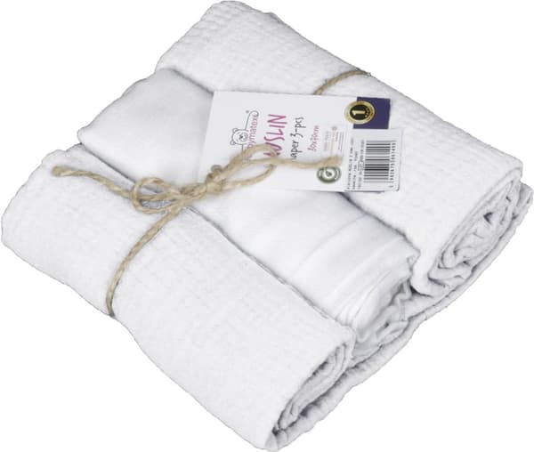 Blöjor 3-pack i ask 70x80 MUSLIN Vit