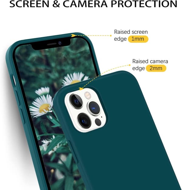 APPLE IPHONE 12 PRO MAX ETUI MØRKEGRØNT SILIKONE BAGSIDER