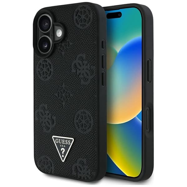 Guess Grained Hot Stamp Peony Triangle Logo MagSafe - iPhone 16 cover (sort)