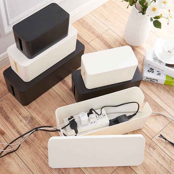 Kabel- og strimmelorganiseringsboks størrelse L (sort)