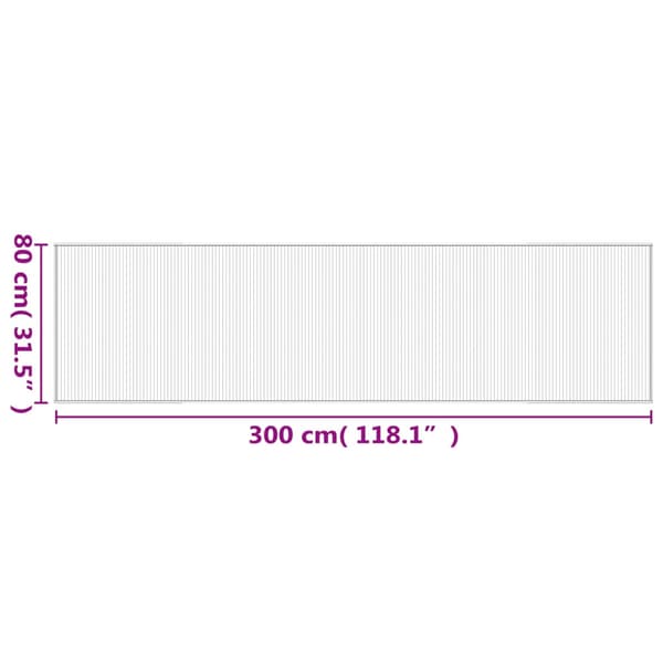 vidaXL Suorakulmainen matto, musta, 80x300 cm, bambu