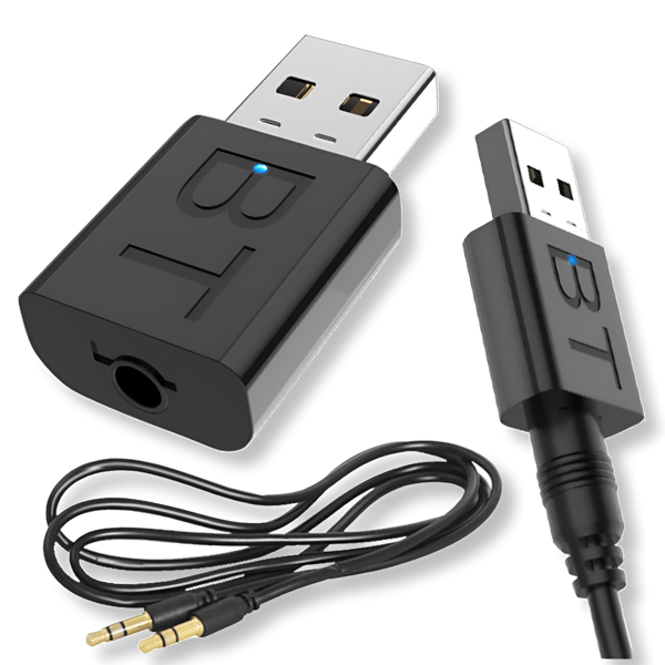 Bluetooth 5.0 adapter med sändare, mottagare och 3,5 mm jack-ingång