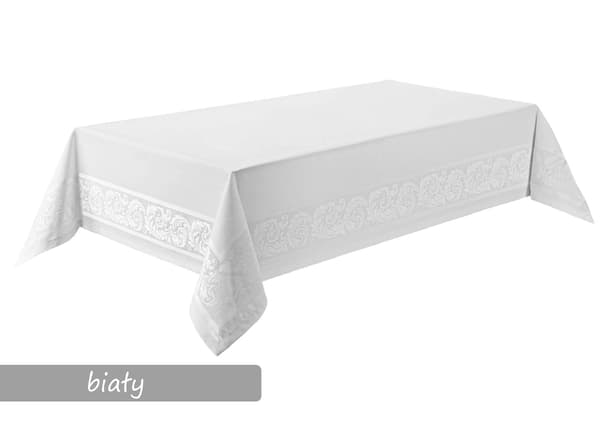 Fläckavvisande bordsduk VIT 140x200 Mesa LAURA