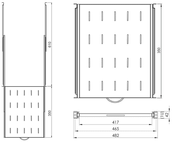 Skydehylde RSR19-1U-350B stalflex