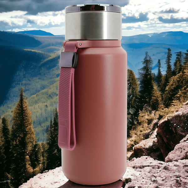 Termokrus i stål, 650 ml, til kaffe, te, vand + si