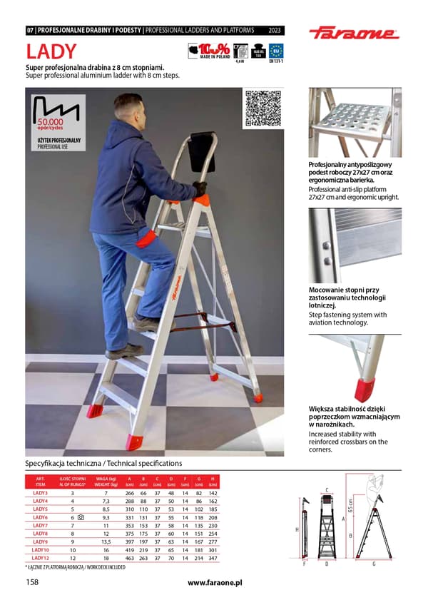 LADY4 STEG, ALUMINIUM PROFESSIONELL 4 STEG - DR LADY4
