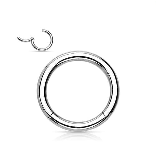 Titanium CLICKER hoop ørering - sølv - TK-001 0.8/7
