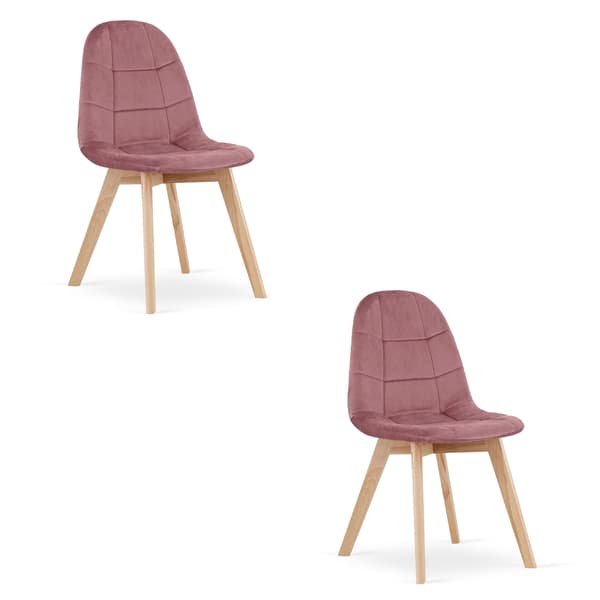 BORA stol - mørkerosa velour x 2