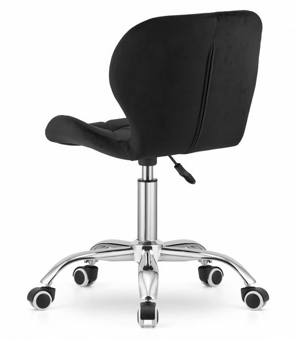 AVOLA sammetssnurrfåtölj - svart
