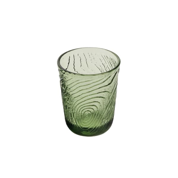 GLAS TIL VAND, GRINKS, JUICE 250ml, TRÆSKIVEMØNSTER, ARBRE GRØN