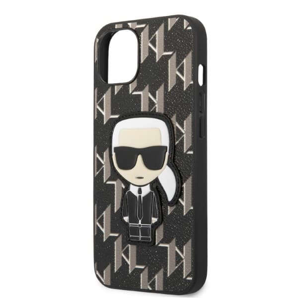 Karl Lagerfeld KLHCP13SPMNIKBK iPhone 13 mini 5.4 hårdt cover sort/sort Monogram Ikonik Patch
