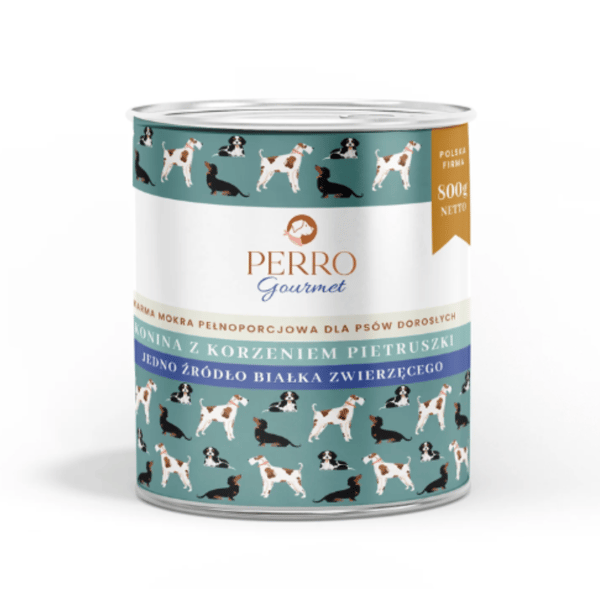 PERRO Gourmet våtfoder för hundar med hästkött och persilja 6 x 800 g