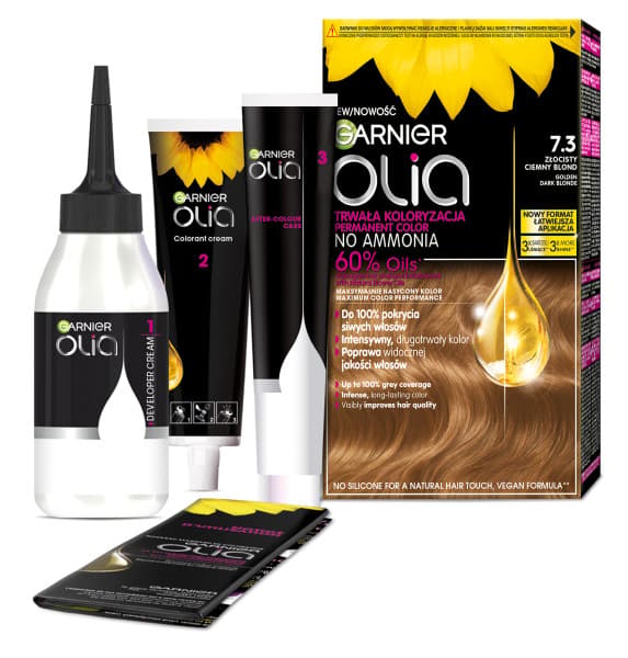 Garnier Olia Permanent Farve 7.3 Gylden Mørkeblond
