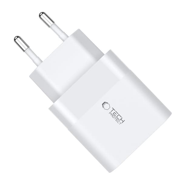 TECH-PROTECT C30W 2-PORT NETVÆRKSOPLADDER PD30W/QC3.0 HVID